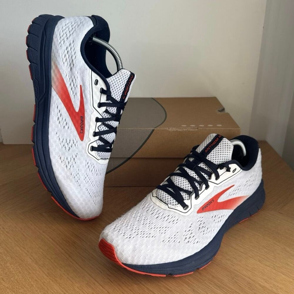 Brooks Anthem 4 White/Orange Men Running Sneakers- SZ 11